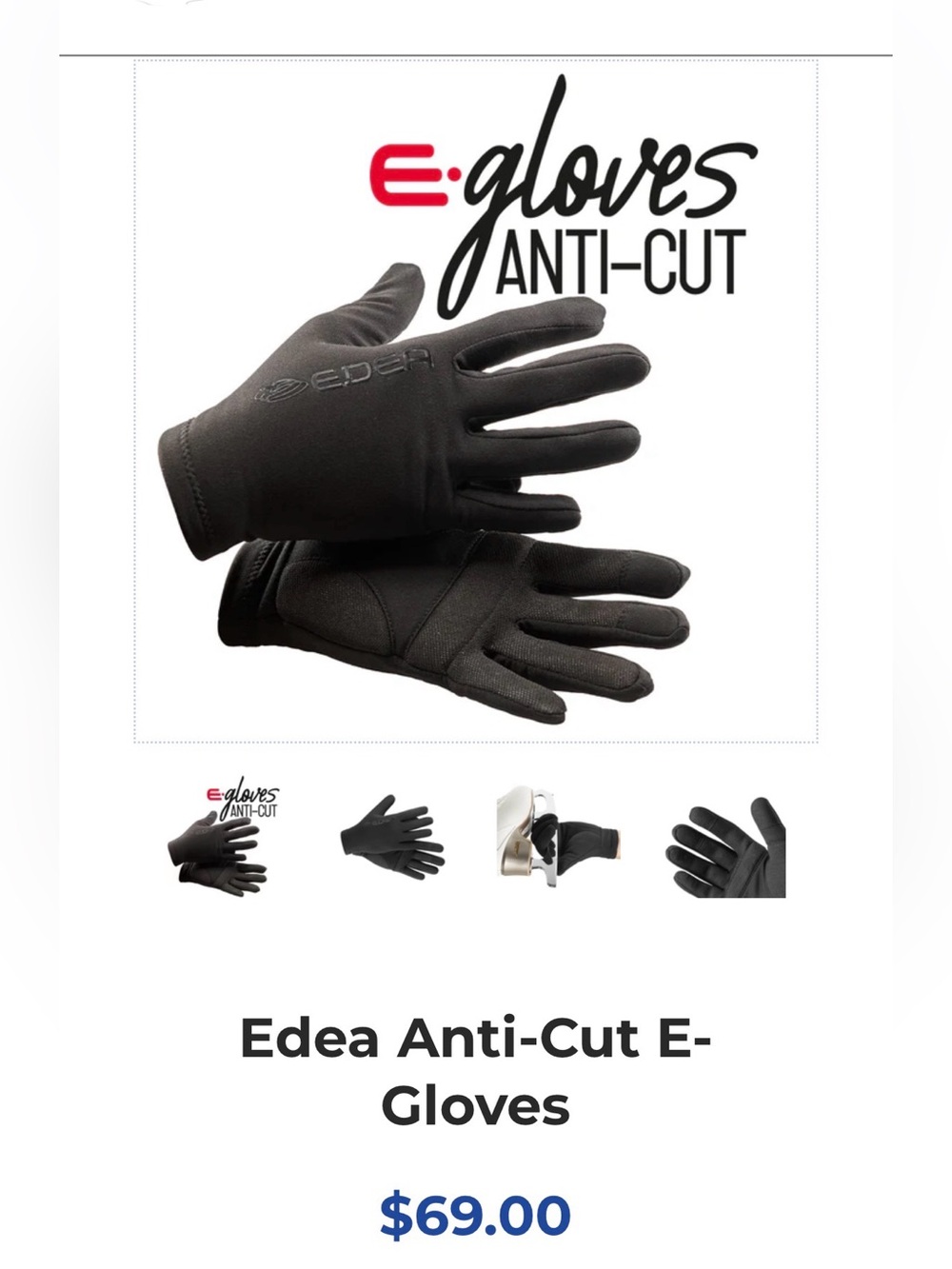 Edea Anti-Cut E-Gloves — Black